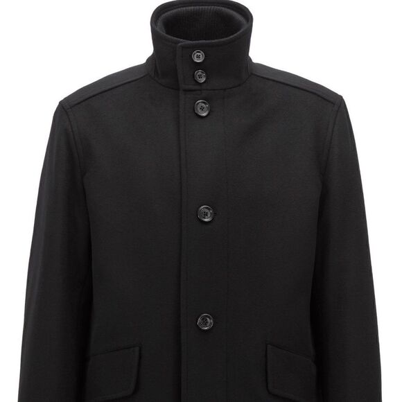 BOSS Cashmere Wool Coxtan8 Coat BLACK - Picture 2 of 6